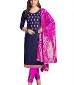 Blue embroidered cotton salwar