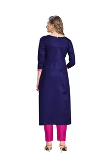Blue embroidered cotton salwar
