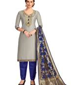 Grey embroidered cotton salwar