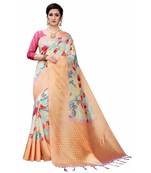 Multicolor Printed Cotton Poly Saree With Blouse