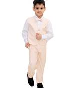 Fawn plain cotton silk boys-suit