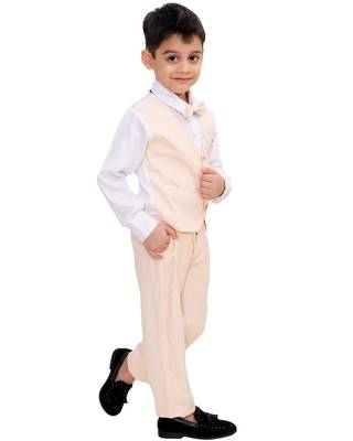Fawn plain cotton silk boys-suit 2
