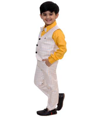 fourfolds boy's 3-piece suit 3