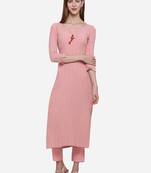 Peach plain viscose ethnic-kurtis