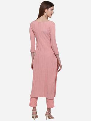 Peach plain viscose ethnic-kurtis 3