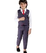 Purple plain cotton silk boys-suit