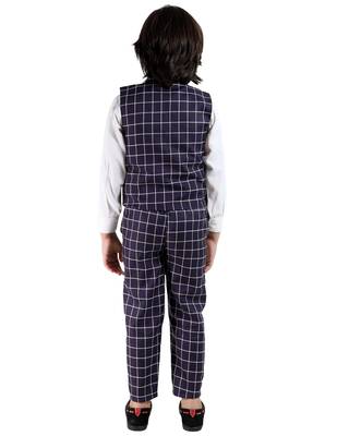 Purple plain cotton silk boys-suit 4