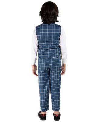 Green plain cotton silk boys-suit 4