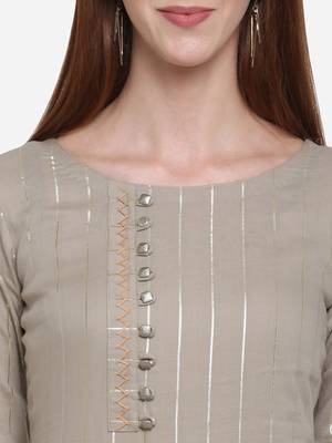 Grey plain cotton ethnic-kurtis 4