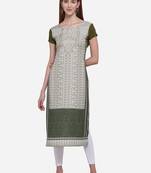 Grey printed crepe ethnic-kurtis