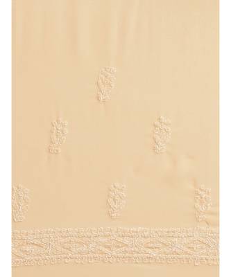 Ada Hand Embroidered Peach Faux Georgette Lucknowi Chikan Women Saree With Blouse - A188942 4