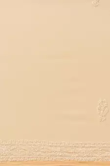 Ada Hand Embroidered Peach Faux Georgette Lucknowi Chikan Women Saree With Blouse - A188942