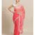 Ada Hand Embroidered Carrot Pink Faux Georgette Lucknow Chikan Women Saree With Blouse - A204484