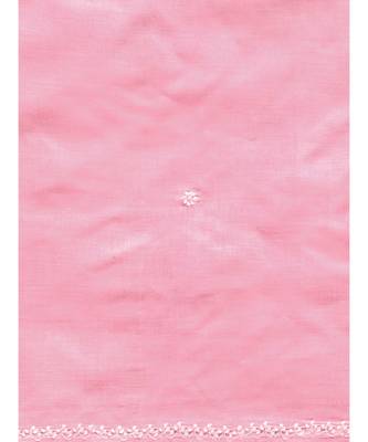 Ada Hand Embroidered Pink Cotton Lucknow Chikan Women Saree With Blouse - A100400 3