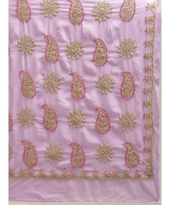 Ada Hand Embroidered Mauve Faux Georgette Lucknow Chikan Women Saree With Blouse - A100214 3