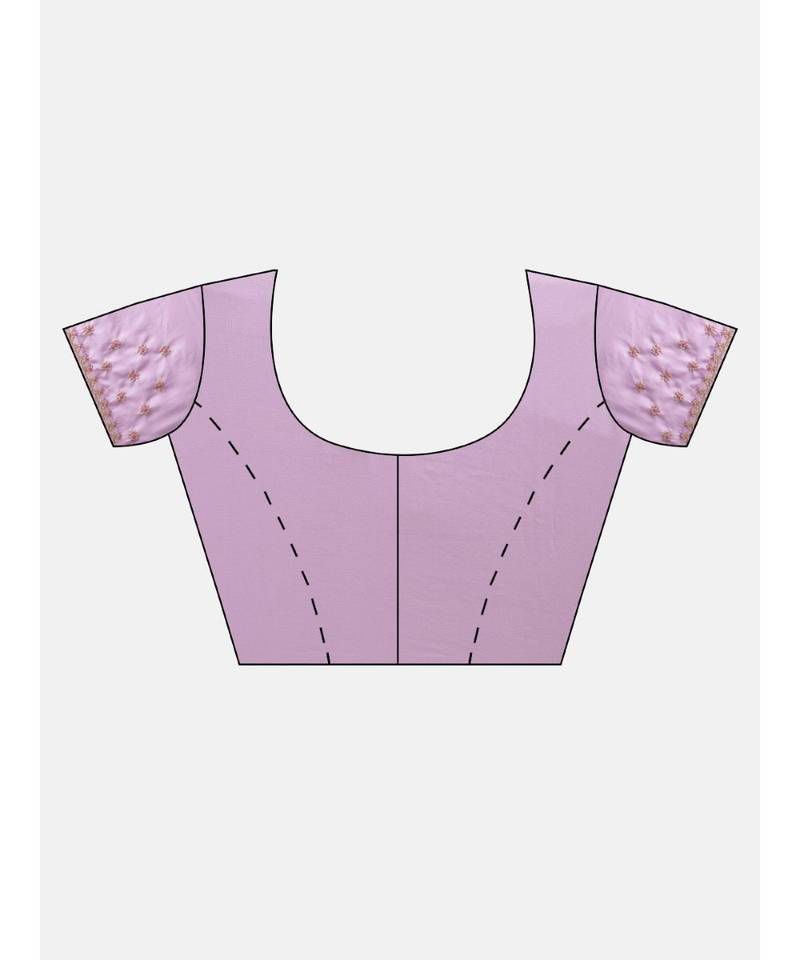 Ada Hand Embroidered Mauve Faux Georgette Lucknow Chikan Women Saree With Blouse - A100214
