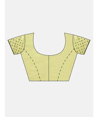 Ada Hand Embroidered Lemon Cotton Lucknow Chikan Women Saree with Blouse - A408730 5