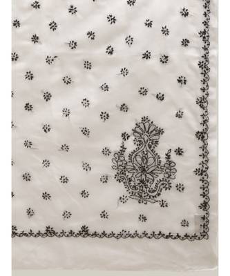 Ada Hand Embroidered Chikankari White Cotton Women Saree with Blouse - A100145 3