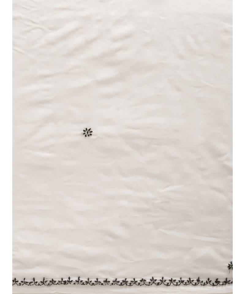 Ada Hand Embroidered Chikankari White Cotton Women Saree with Blouse - A100145