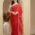 Ada Women Hand Embroidered Red Faux Georgette Lucknowi Chikankari Saree With Blouse - A183182