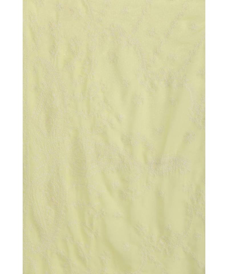 Ada Floral HAND EMBROIDERED LEMON GEORGETTE CHIKANKARI WOMEN SAREE WITH BLOUSE - A183216