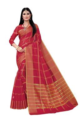 Pink woven banarasi silk saree with blouse 2