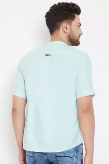 Green plain pure cotton men-kurtas