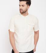 Yellow plain pure cotton men-kurtas