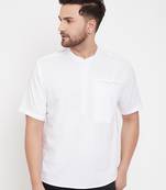 White plain pure cotton men-kurtas