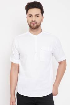White plain pure cotton men-kurtas