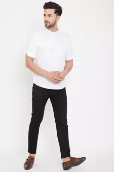 White plain pure cotton men-kurtas