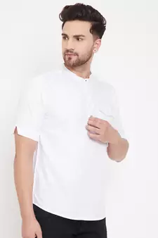 White plain pure cotton men-kurtas