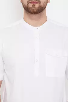 White plain pure cotton men-kurtas