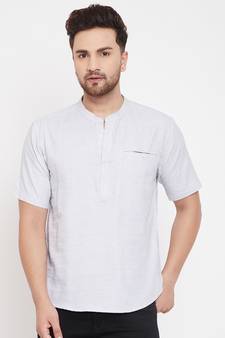 White plain pure cotton men-kurtas