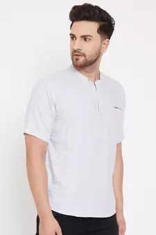 White plain pure cotton men-kurtas