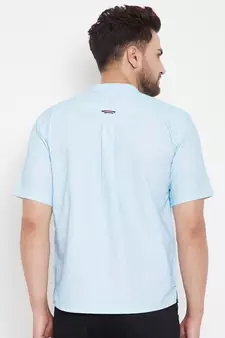Blue plain pure cotton men-kurtas