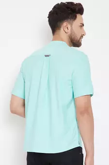 Blue plain pure cotton men-kurtas