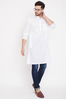 White woven pure cotton men-kurtas
