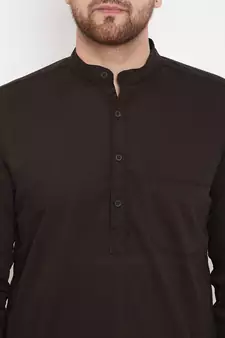 Brown plain pure cotton men-kurtas