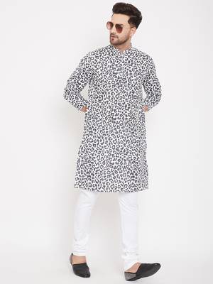 Black printed pure cotton men-kurtas 1