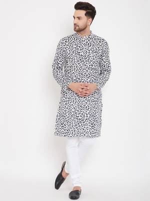 Black printed pure cotton men-kurtas 2
