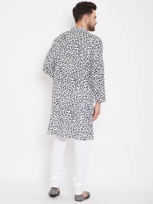 Black printed pure cotton men-kurtas 4