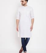 White woven pure cotton men-kurtas
