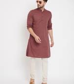 Brown woven viscose rayon men-kurtas