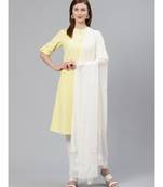 Ada Hand Embroidered White Georgette Dupatta With Muquaish Work - A100489