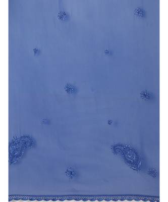 Ada Hand Embroidered Blue Georgette Dupatta - A100451 2
