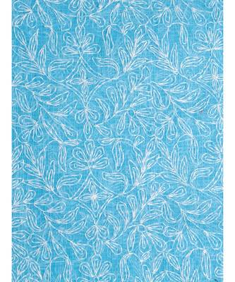 Ada Hand Embroidered Blue Kota Lucknowi Chikankari Dupatta 2