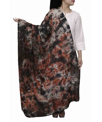 Ada Hand Embroidered Black Pure Georgette Lucknowi Chikankari Dupatta 1