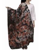 Ada Hand Embroidered Black Pure Georgette Lucknowi Chikankari Dupatta