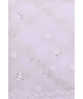 Ada Hand Embroidered White Chiffon Lucknowi Chikankari Dupatta - A525510 2